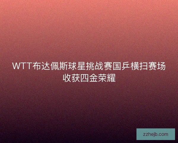 WTT布达佩斯球星挑战赛国乒横扫赛场收获四金荣耀